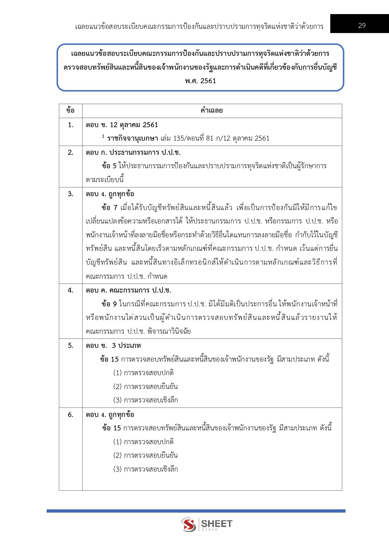 แนวข้อสอบ เจ้าพนักงานตรวจสอบทรัพย์สินปฏิบัติการ สำนักงาน ป.ป.ช. 2569 - Image 7
